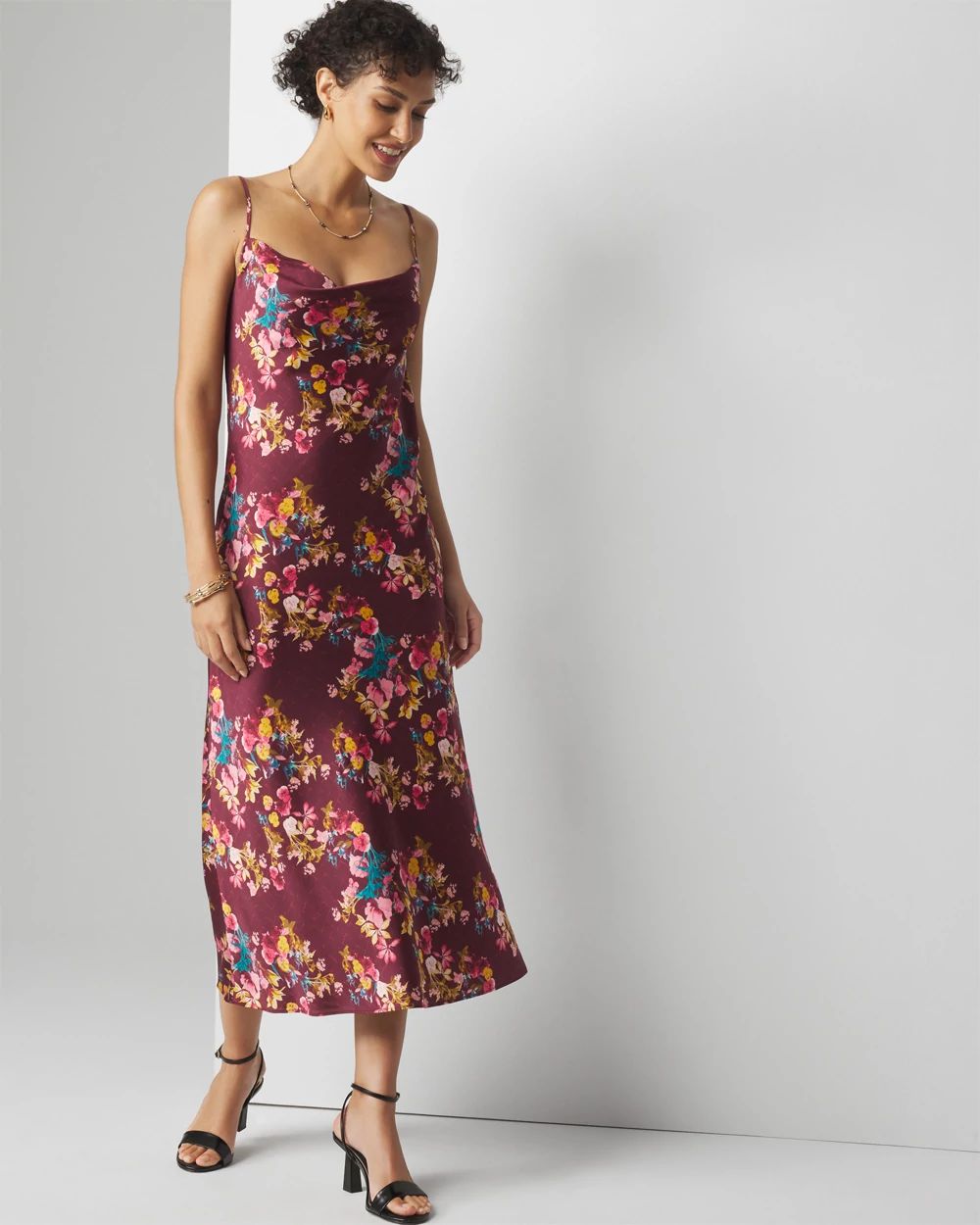 Cowl neck dress midi shop